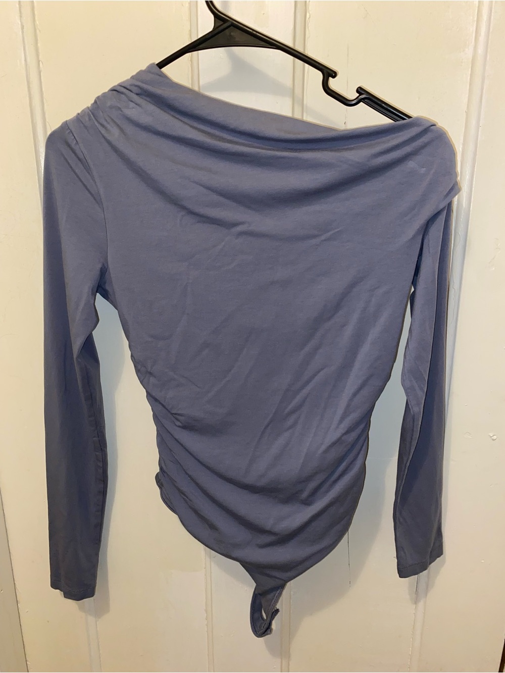 Abercrombie & Fitch Slate Blue Off-Shoulder Ruched Bodysuit Women’s Size XS NWOT